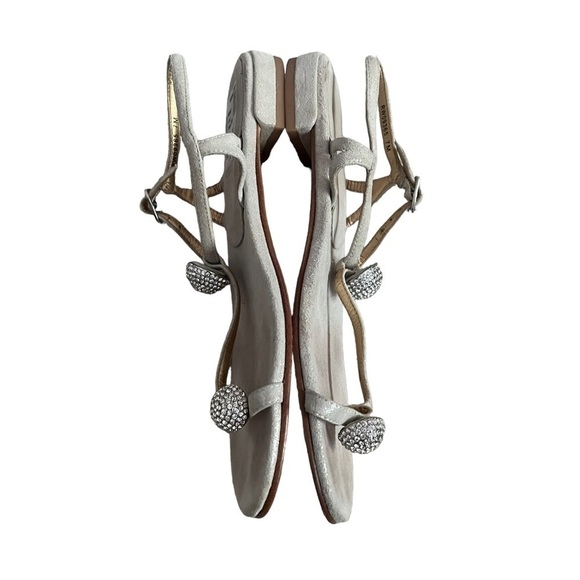 s-l400.jpg Stuart Weitzman‎ Balls of Fire Sandals silver Iridescent Suede Size 7